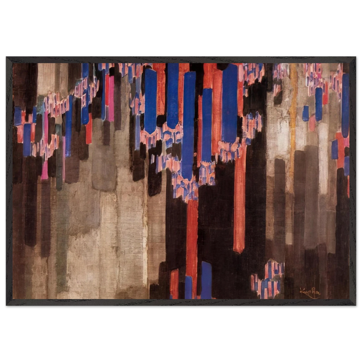 Ordination of verticals - Frantisek Kupka 70x100 cm / 28x40 inches Framed Art Print – Black Wooden Frame