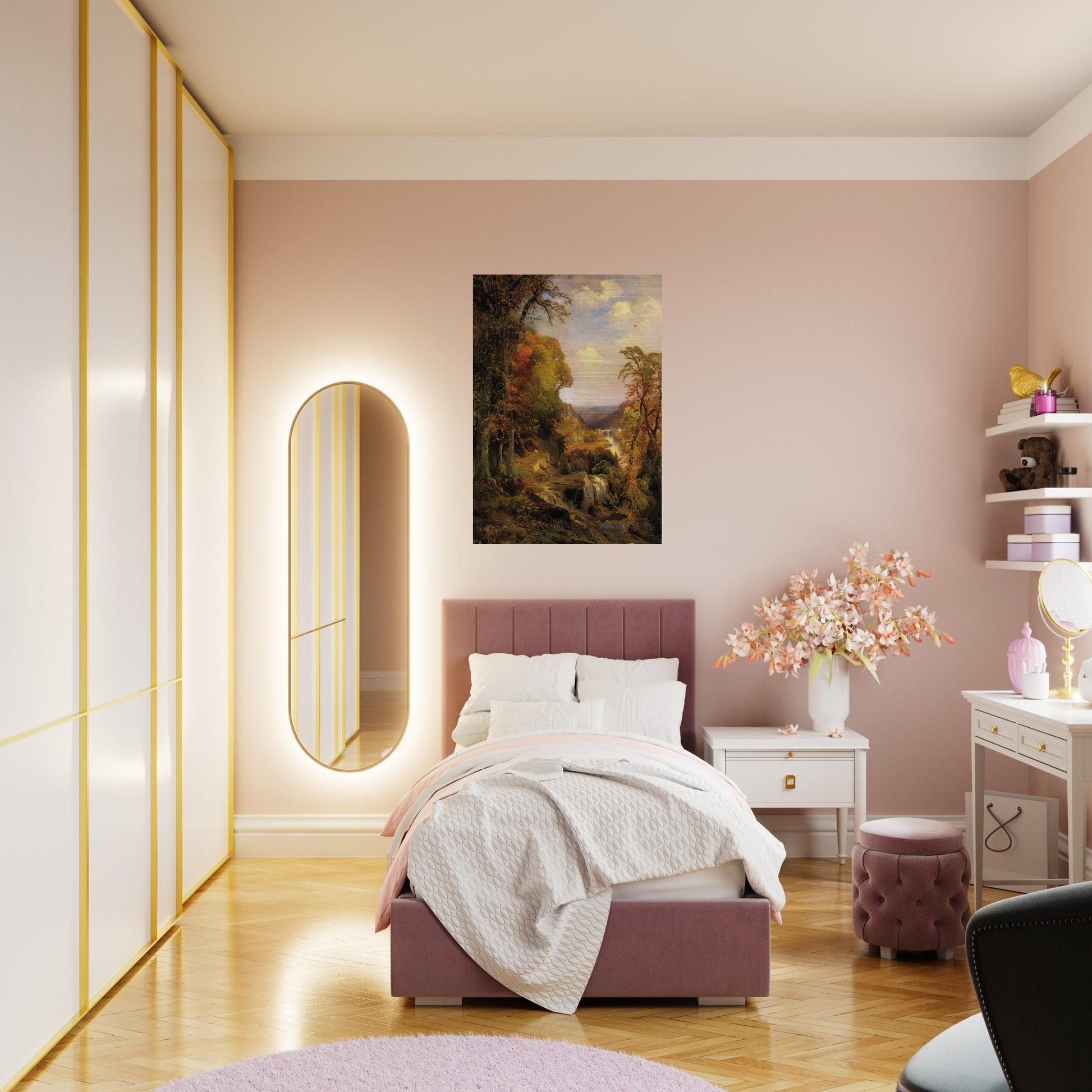 On the Wissahickon near Chestnut Hill - Thomas Moran Brushed Aluminum Print - 70x100 cm / 28x40 inches | Thomas Moran Aluminum Print | Thomas Moran Prints