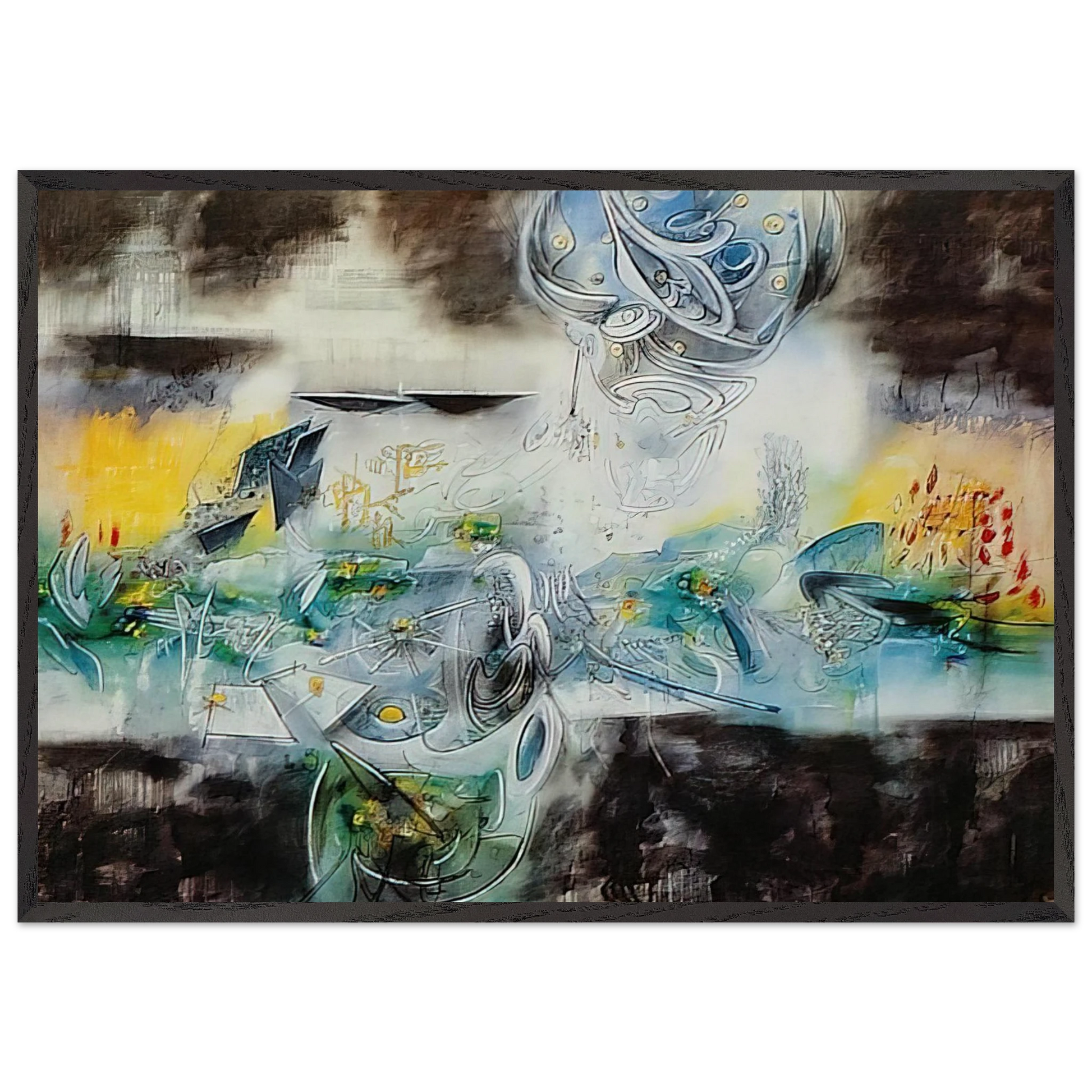 ABRIR EL CUBO Y ENCONTRAR LA VIDA - Roberto Matta Framed Art Print – Black Wooden Frame - Default Title - -Framed Art Print