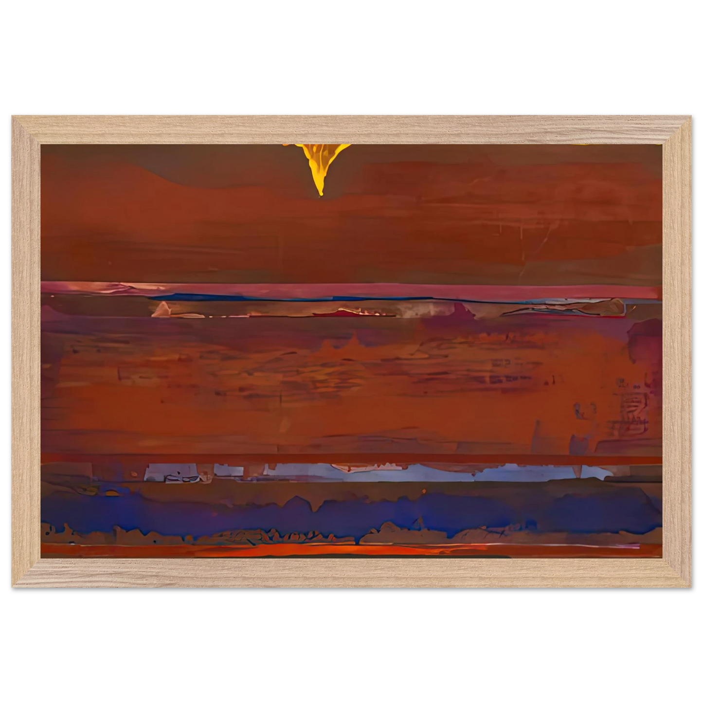 Helen Frankenthaler - Desert Pulse, 1991- Wall Art - 30x40 cm / 12x16 inches - Premium Wooden Framed Poster With Fine Art Paper - Black frame