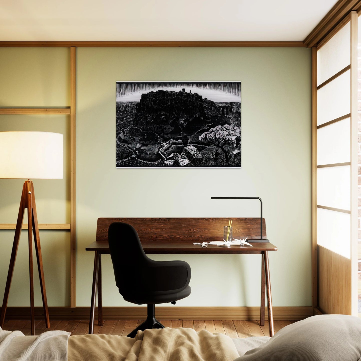 VITORCHIANO NEL CIMINO - MC Escher Brushed Aluminum Print - 70x100 cm / 28x40 inches | MC Escher Aluminum Print | MC Escher Prints