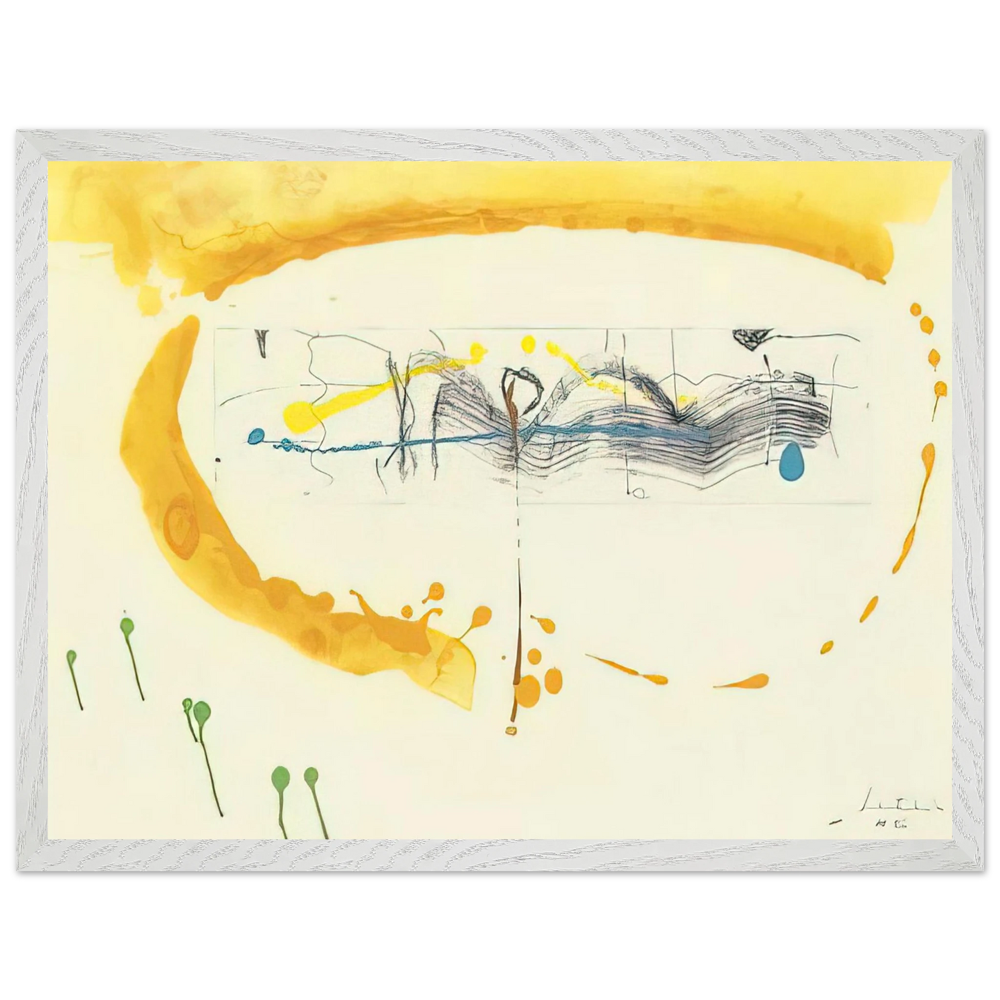 Helen Frankenthaler - Making Music - 2000 Wall art - 70x100 cm / 28x40 inches - Premium Wooden Framed Poster With Fine Art Paper - Black frame