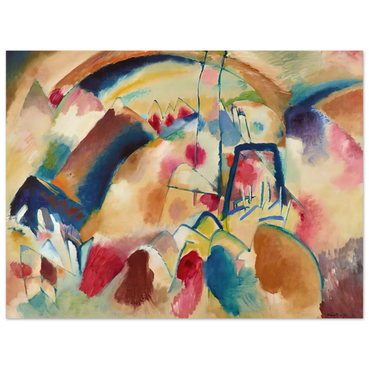 Wassily Kandinsky - LANDSCAPE WITH CHURCH 1913 Fine Art Poster - Default Title