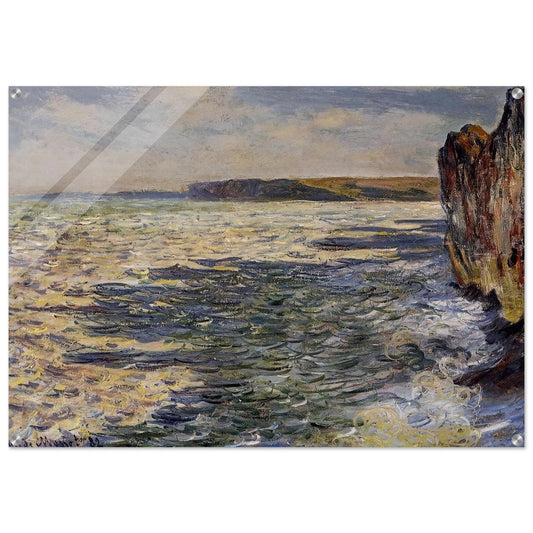 Waves and Rocks at Pourville - claude monet Acrylic Print - 70x100 cm / 28x40″ inches