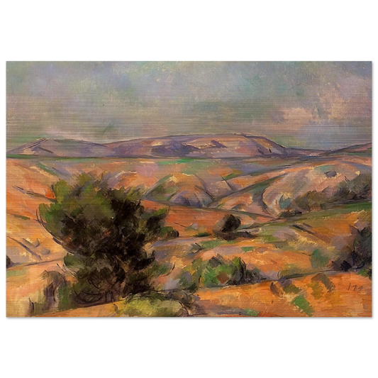 Mount Sainte-Victoire Seen from Gardanne - Paul Cézanne Brushed Aluminum Print - 70x100 cm / 28x40 inches | Paul Cézanne Aluminum Print | Paul Cézanne Prints