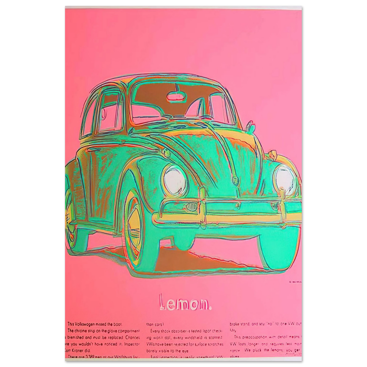 Andy Warhol - Volkswagen Fine Art Poster - 40x60 cm / 16x24 inches