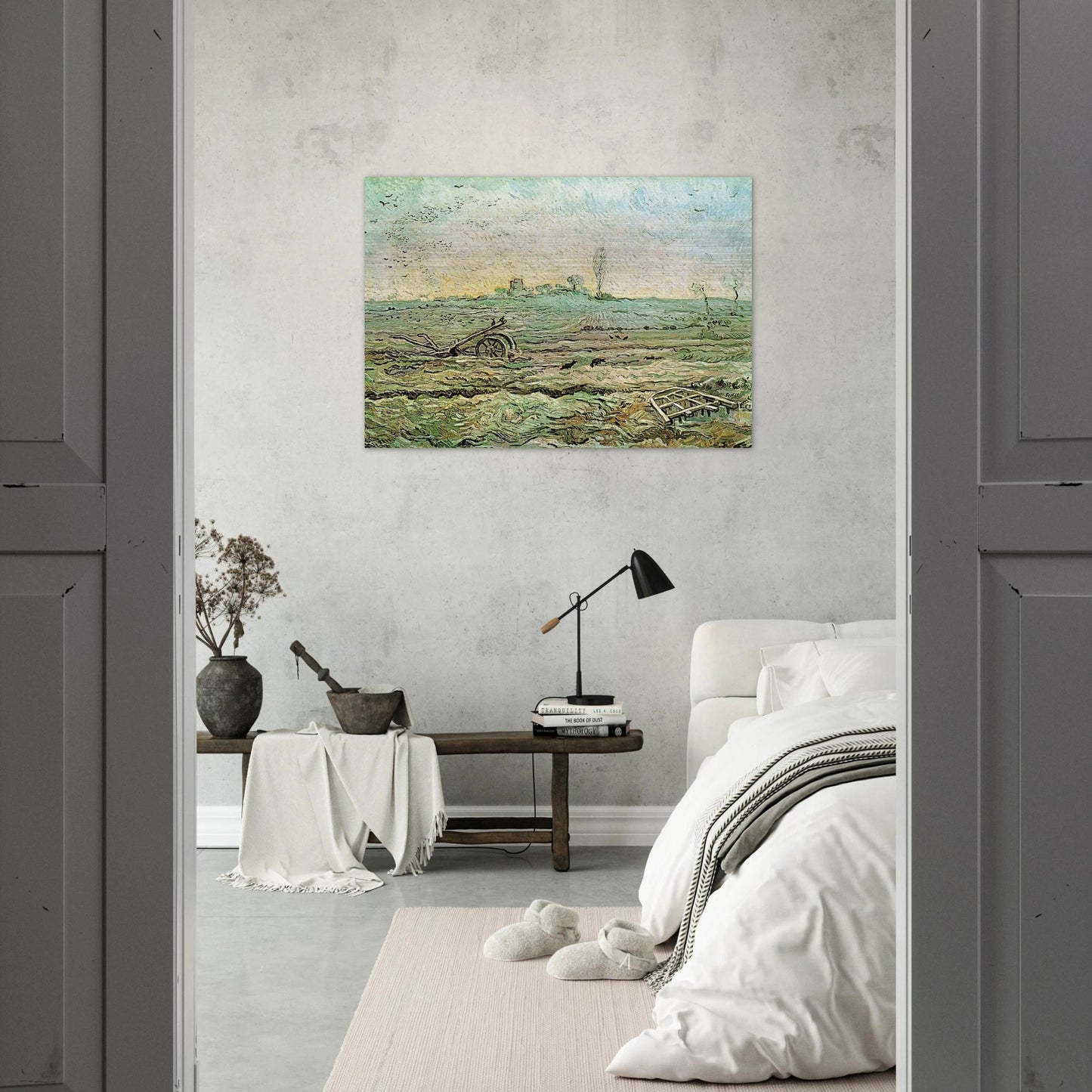 The Plough and the Harrow after Millet - Vincent van Gogh Brushed Aluminum Print - 70x100 cm / 28x40 inches | Vincent van Gogh Aluminum Print | Vincent van Gogh Prints