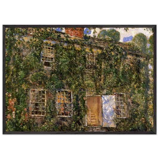 Home Sweet Home Cottage East Hampton - Childe Hassam 70x100 cm / 28x40 inches Framed Art Print – Black Wooden Frame