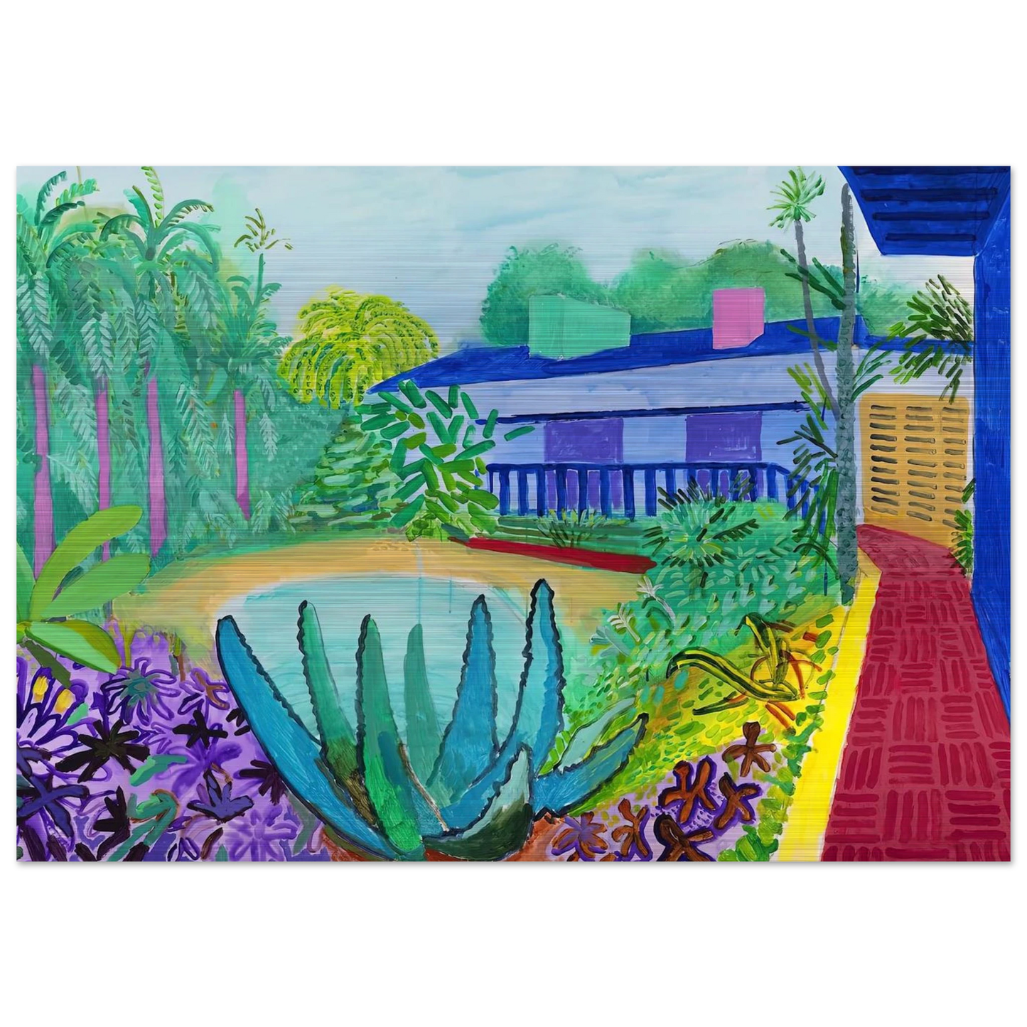 David Hockney - David Hockney Brushed Aluminum Print - 70x100 cm / 28x40 inches | David Hockney Aluminum Print | David Hockney Prints