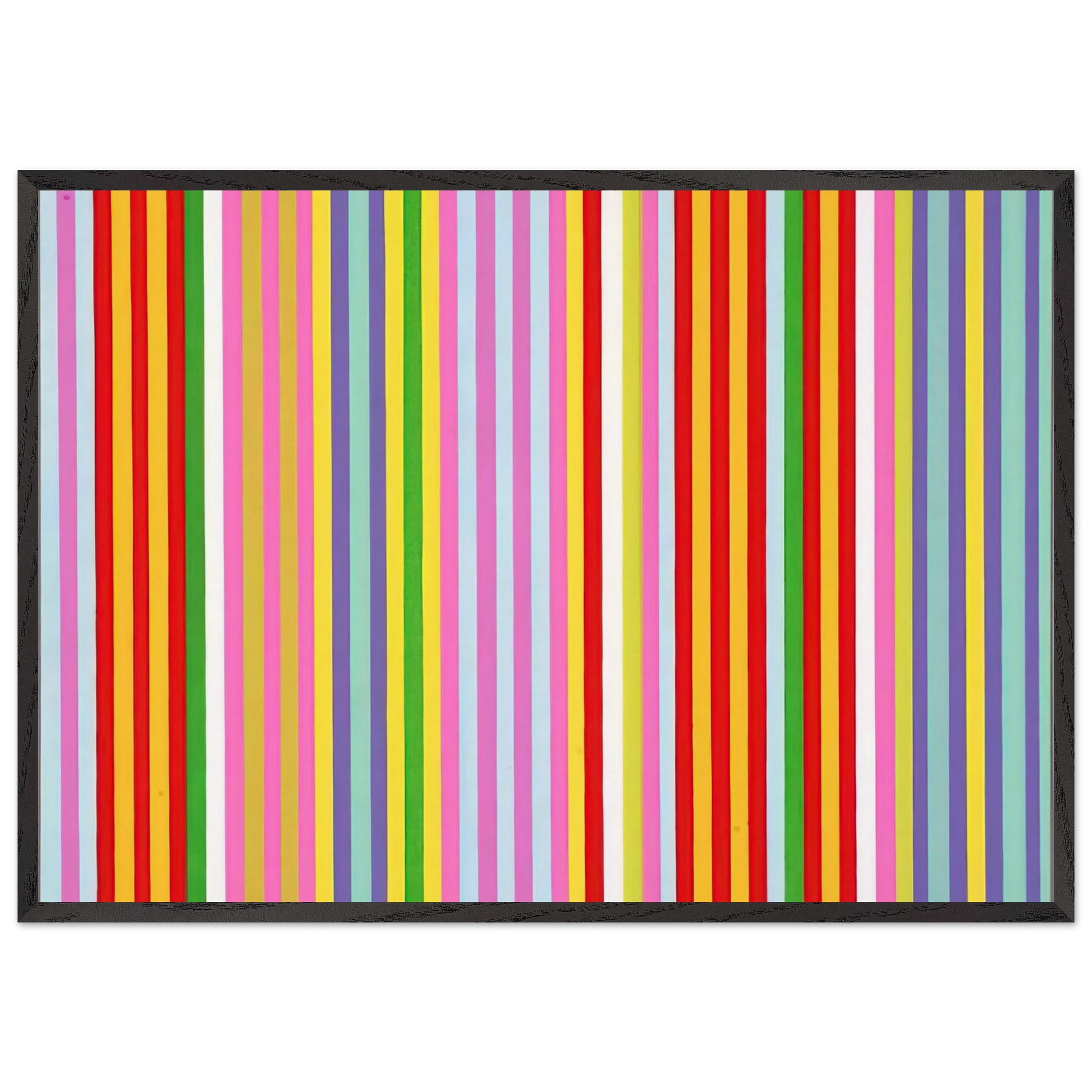 Powwow - 1969 - Gene Davis Framed Art Print – Black Wooden Frame - Default Title - -Framed Art Print