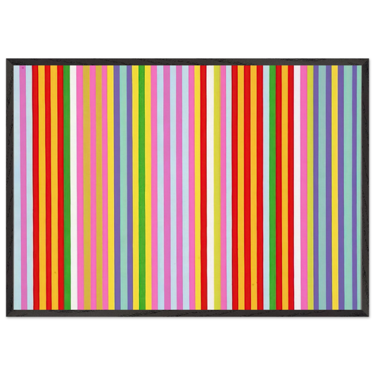 Powwow - 1969 - Gene Davis Framed Art Print – Black Wooden Frame - Default Title - -Framed Art Print