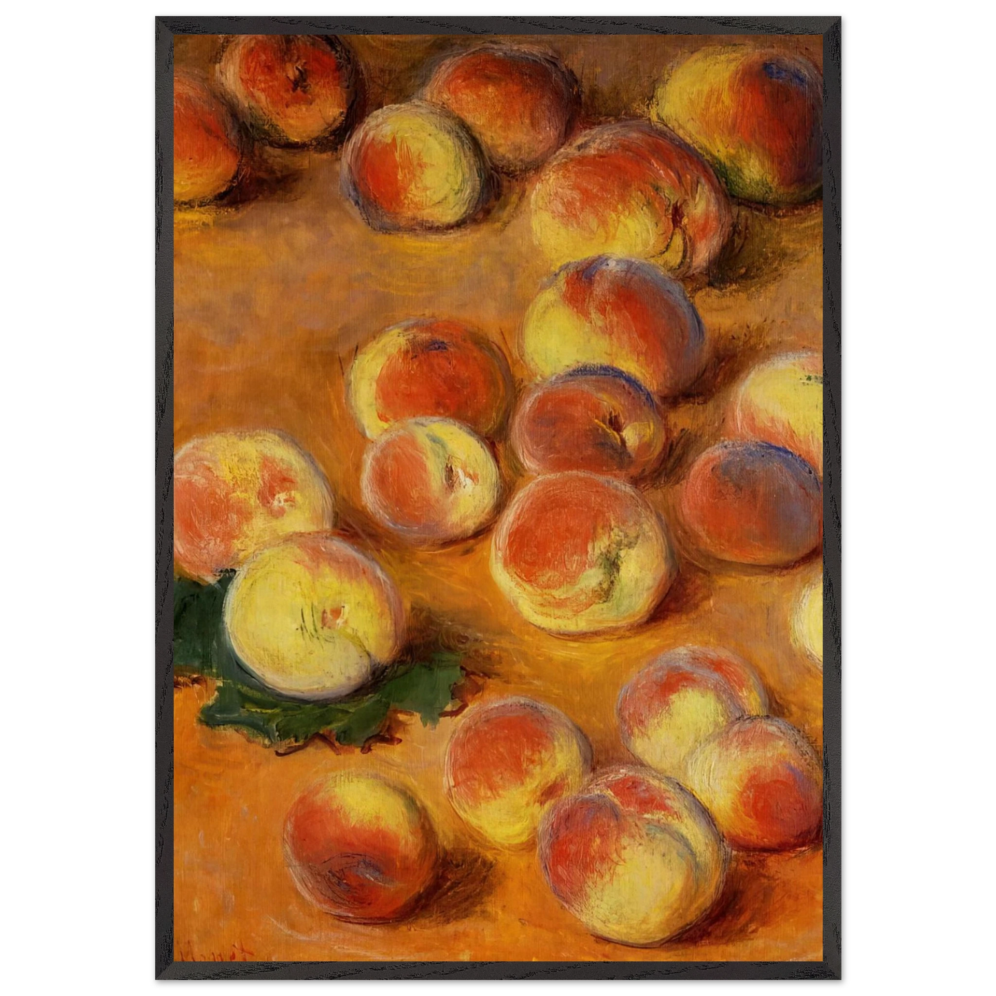 Peaches N1 - claude monet Framed Art Print – Black Wooden Frame - Default Title - -Framed Art Print