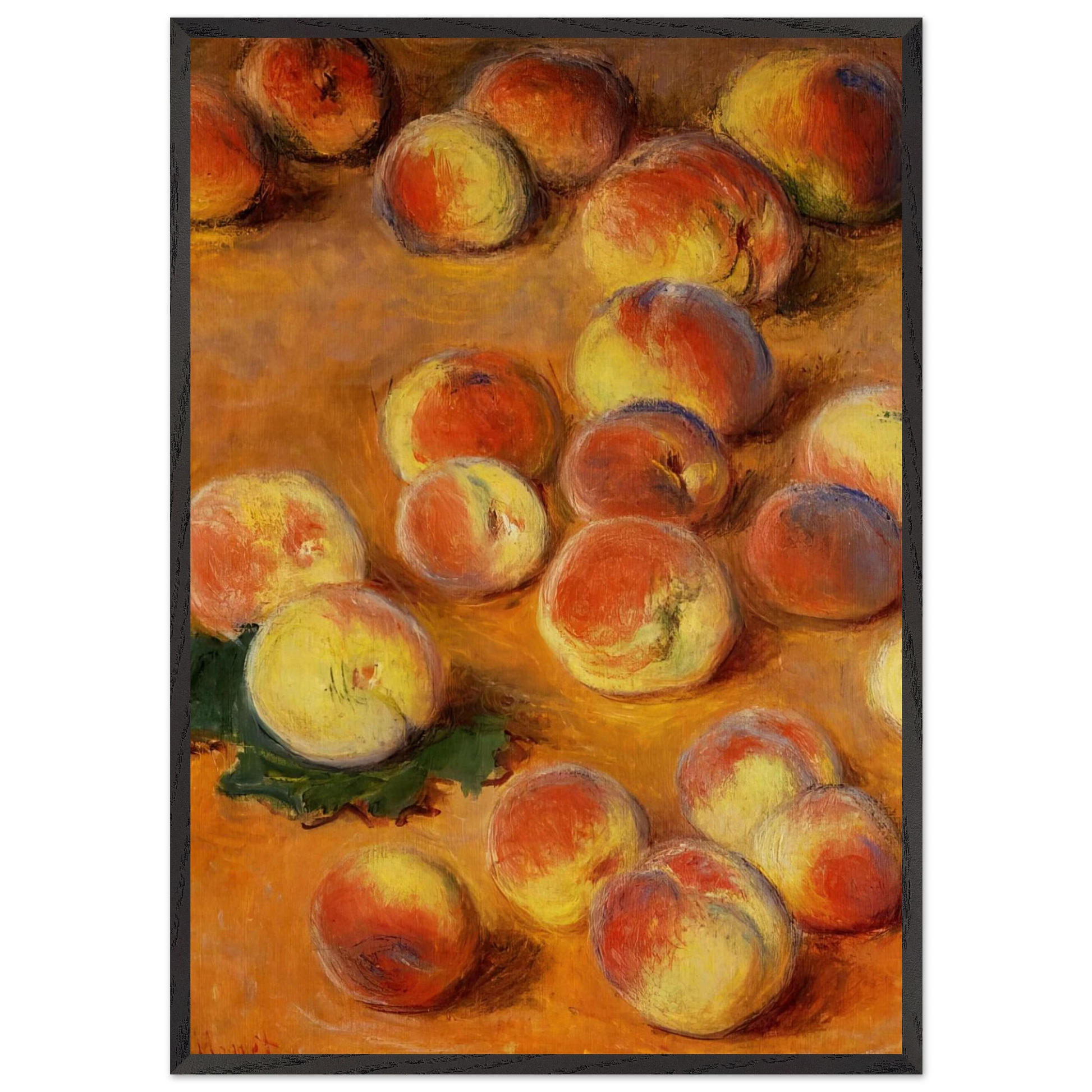 Peaches N1 - claude monet Framed Art Print – Black Wooden Frame - Default Title - -Framed Art Print