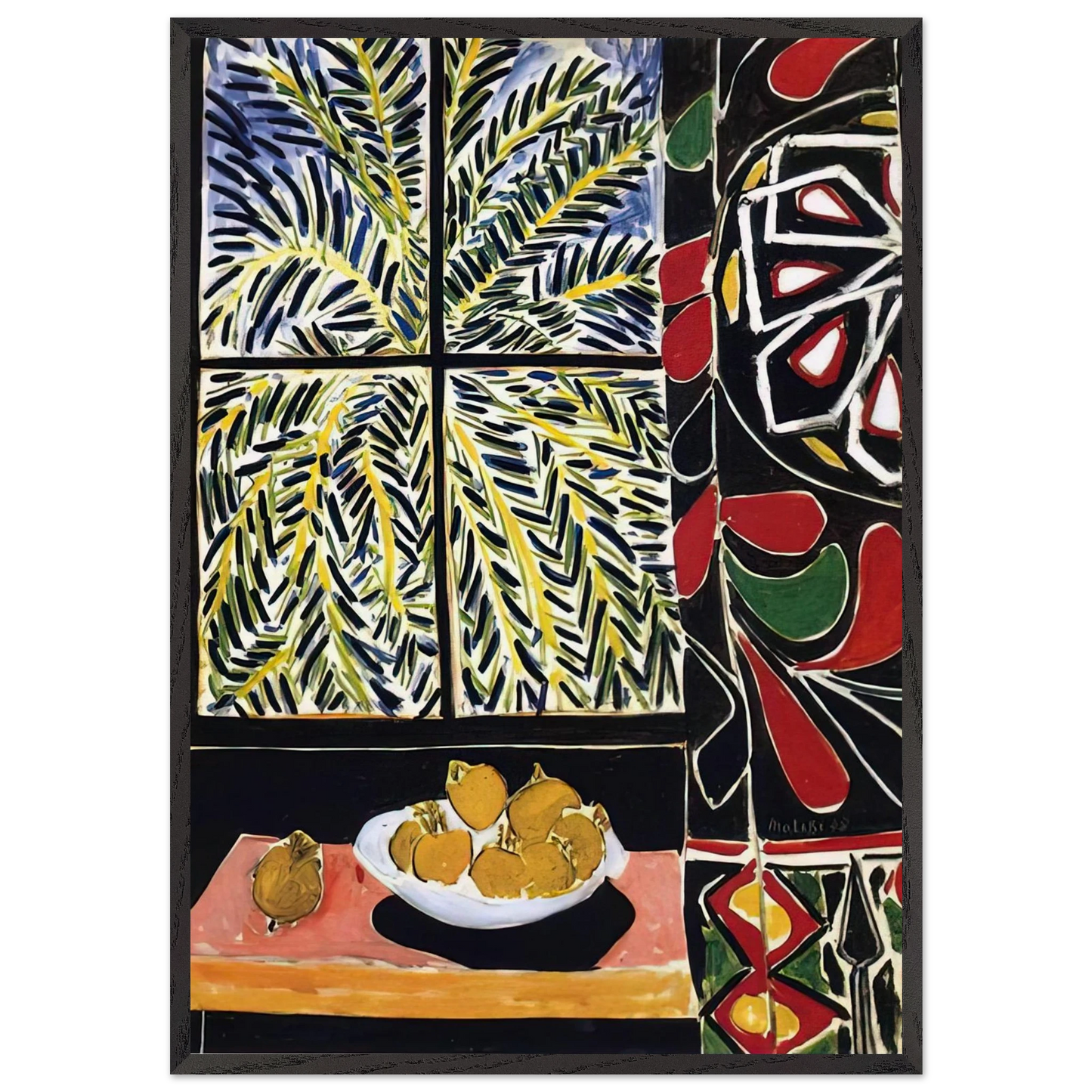 INTERIOR WITH EGYPTIAN CURTAIN 1948 - Henri Matisse Framed Art Print – Black Wooden Frame - Default Title - -Framed Art Print