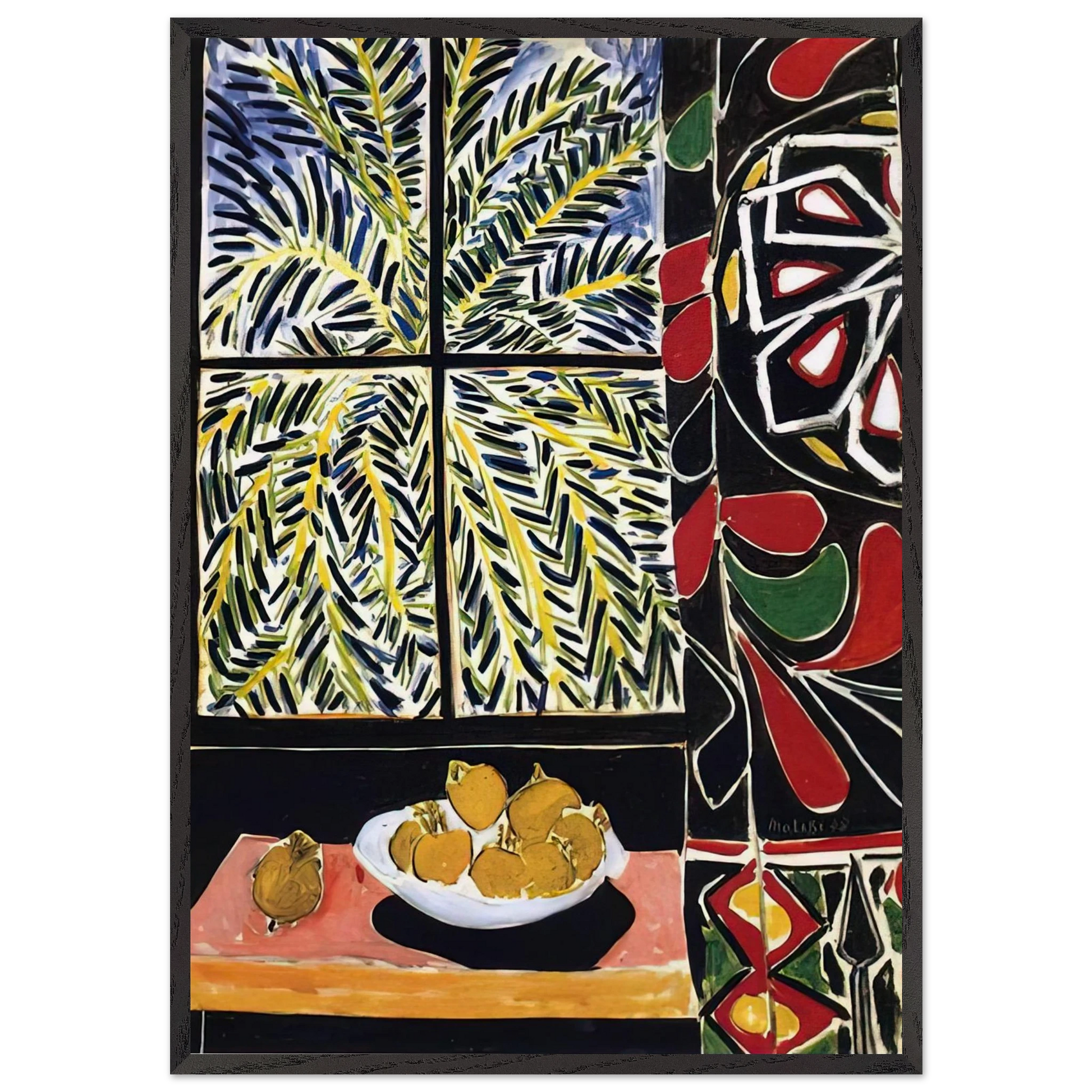 INTERIOR WITH EGYPTIAN CURTAIN 1948 - Henri Matisse Framed Art Print – Black Wooden Frame - Default Title - -Framed Art Print