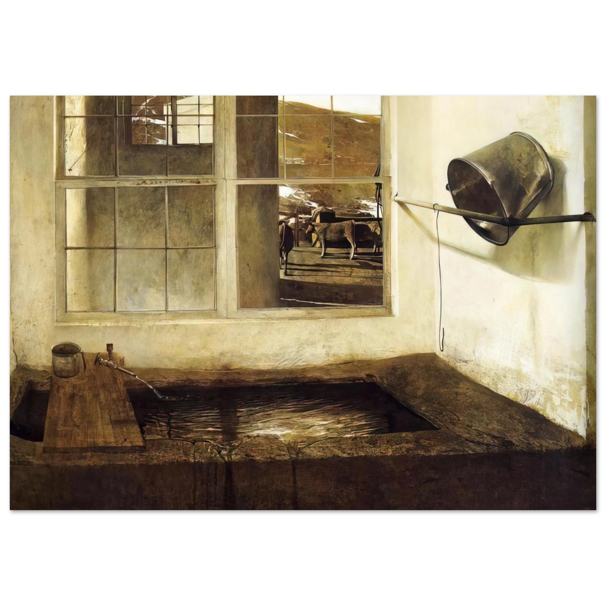 Andrew Wyeth - SPRING FED Wall Art - 60x80 cm / 24x32 inches - Premium Wooden Framed Poster With Fine Art Paper - Black frame