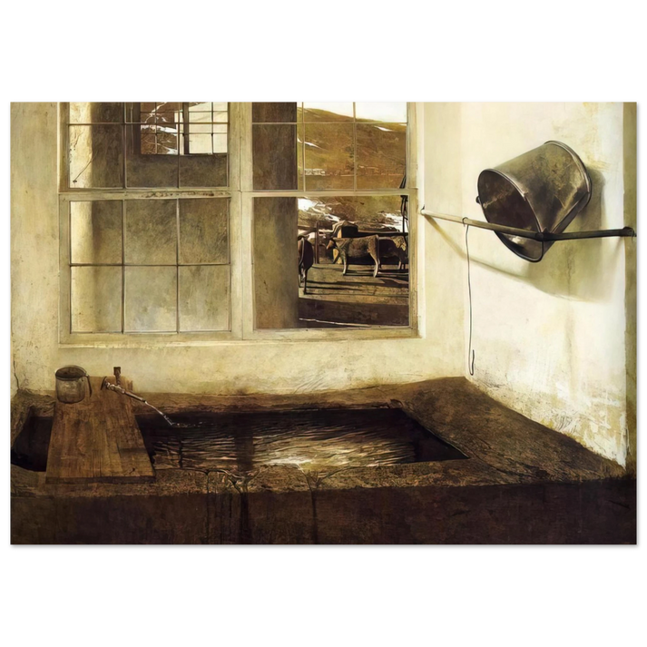 Andrew Wyeth - SPRING FED Wall Art - 60x80 cm / 24x32 inches - Premium Wooden Framed Poster With Fine Art Paper-canvas - Black frame