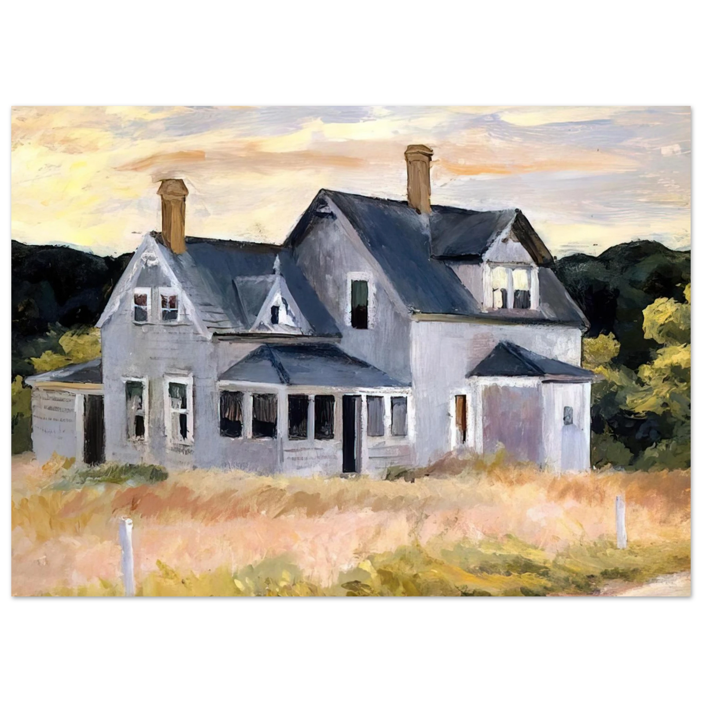 Edward Hopper - House by a Road Fine Art Poster - 75x100 cm / 30x40 inches
