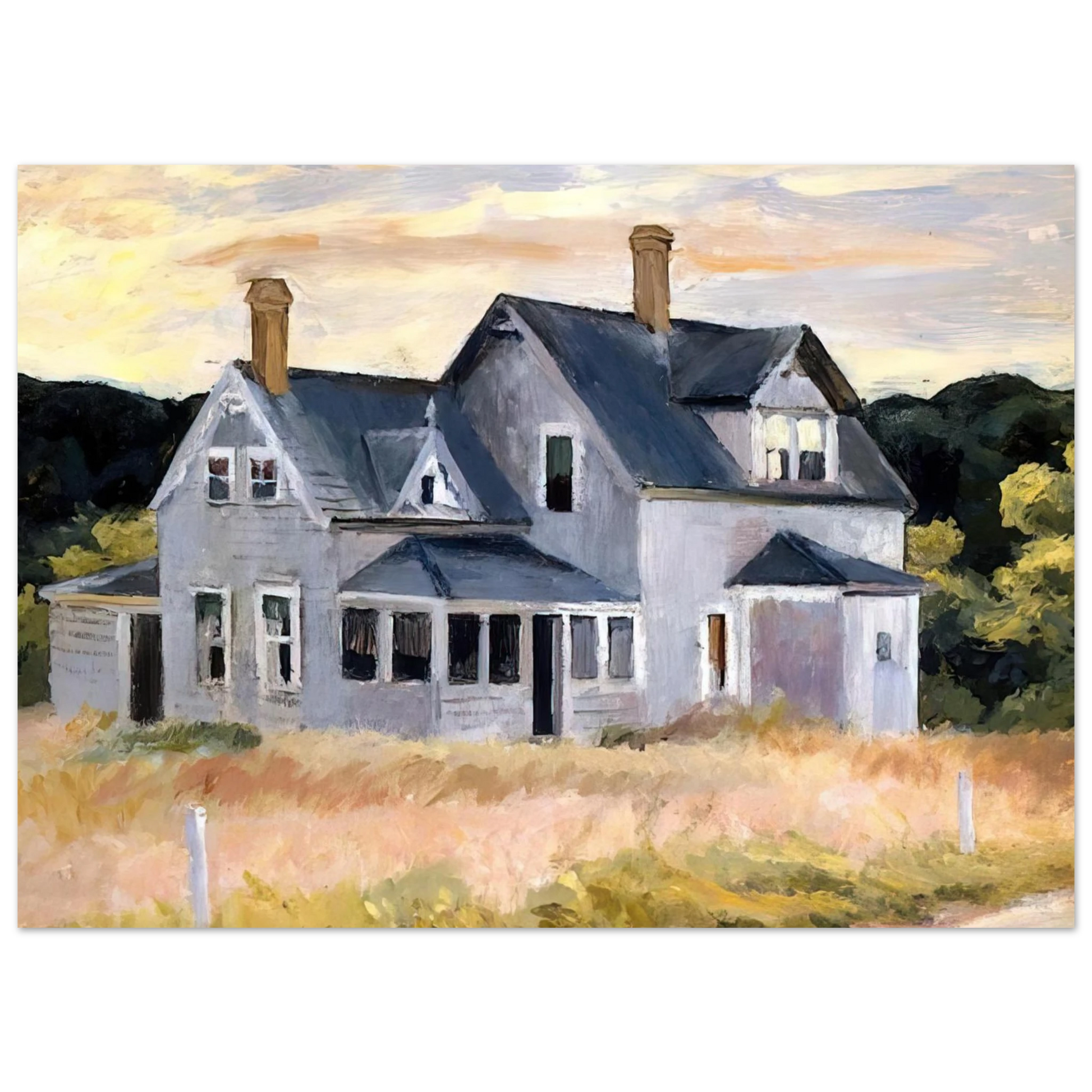 Edward Hopper - House by a Road Fine Art Poster - 75x100 cm / 30x40 inches