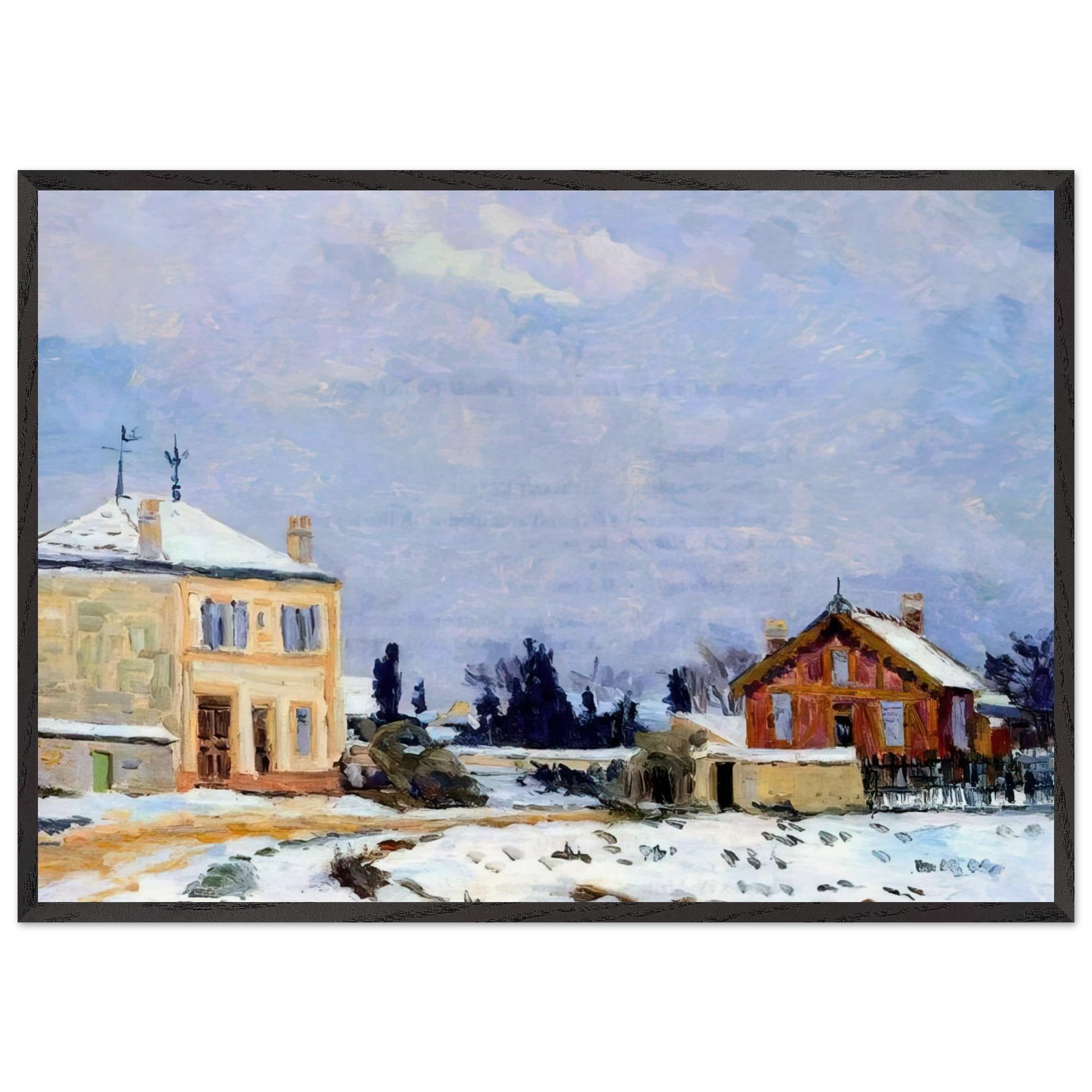 Neige - 1876 - Armand Guillaumin Framed Art Print – Black Wooden Frame - Default Title - -Framed Art Print
