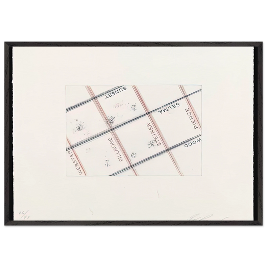 PIERCE FROM LOS FRANCISCO SAN ANGELES PORTFOLIO - Edward Ruscha Framed Art Print – Black Wooden Frame - Default Title - -Framed Art Print