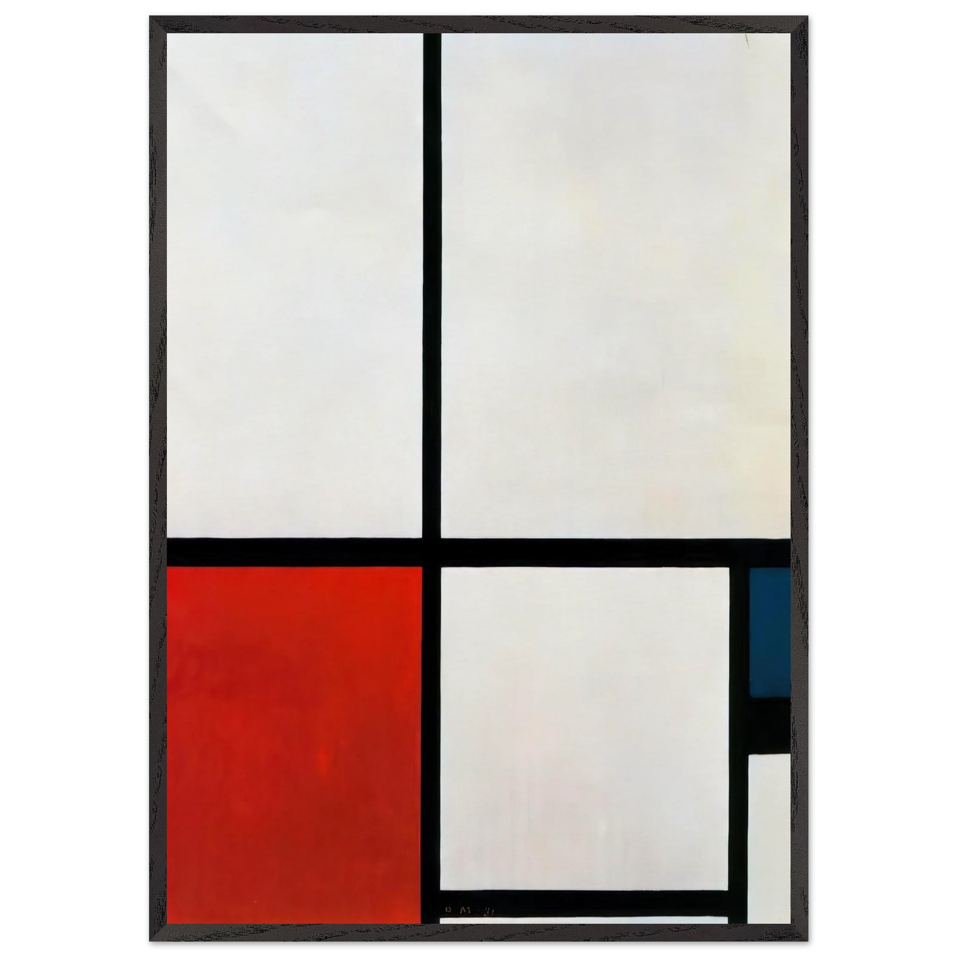 Composition N 1 with Red and Blue - Piet Mondrian Framed Art Print – Black Wooden Frame - Default Title - -Framed Art Print
