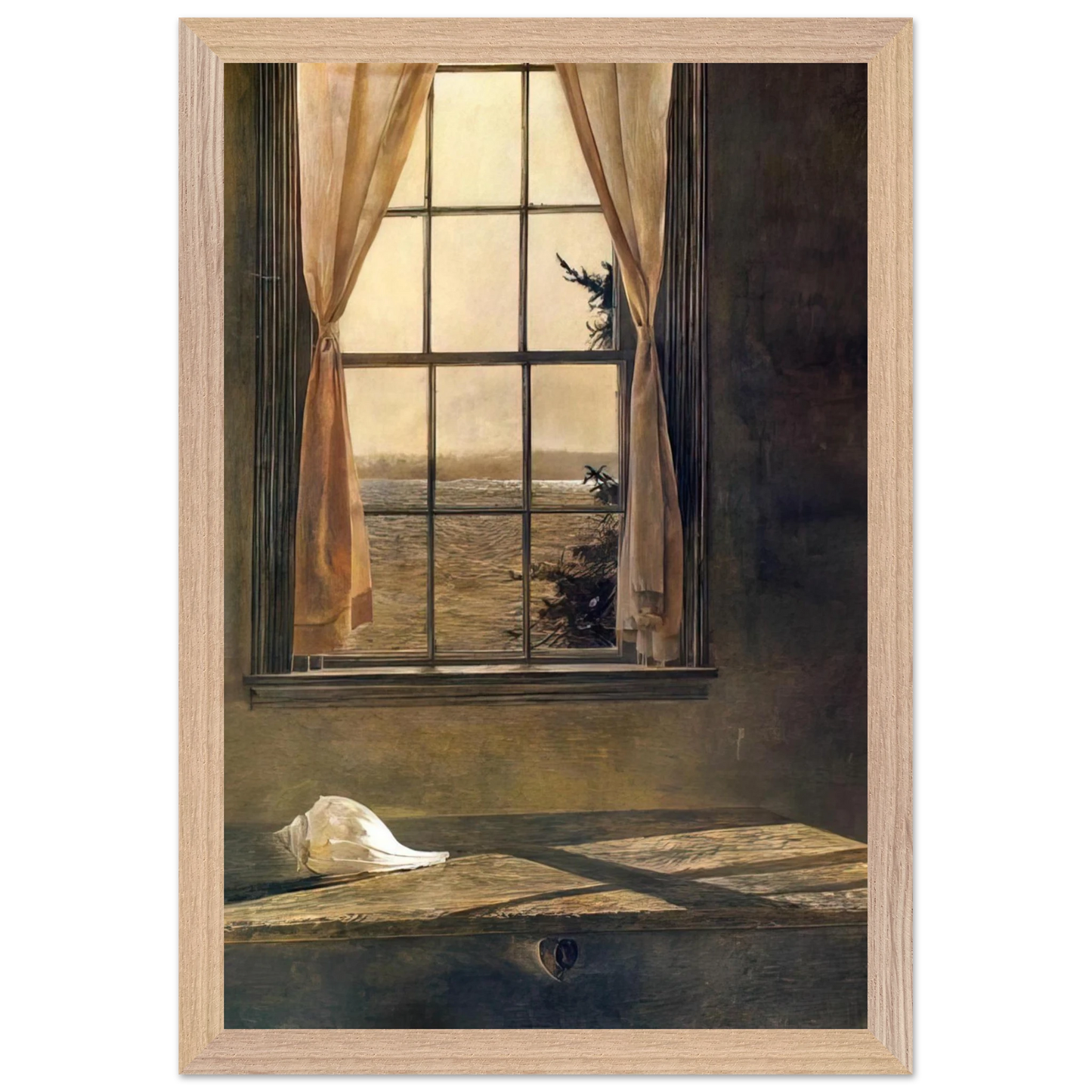 Andrew Wyeth - HER ROOM Wall Art - 30x40 cm / 12x16 inches - Premium Wooden Framed Poster With Fine Art Paper - Black frame