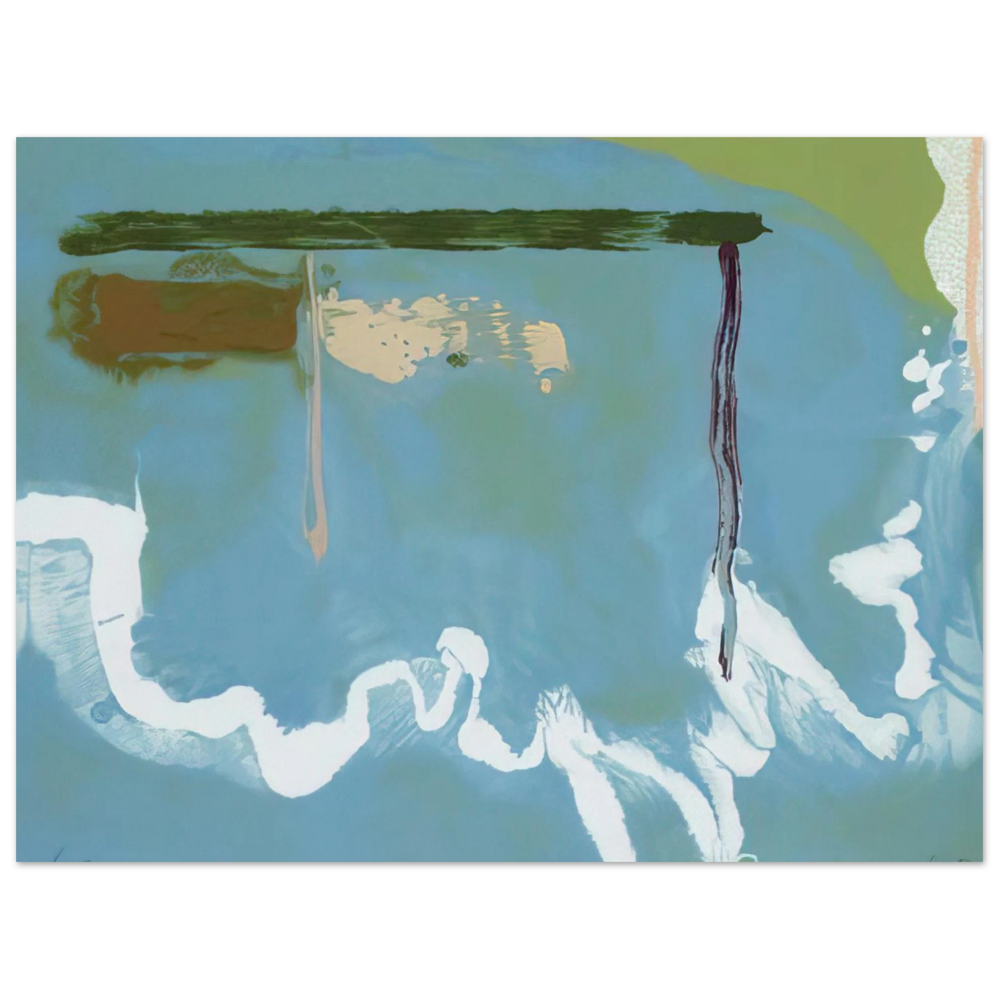 Helen Frankenthaler - Skywriting - 1997 Wall art - 30x40 cm / 12x16 inches - Premium Wooden Framed Poster With Fine Art Paper - Black frame