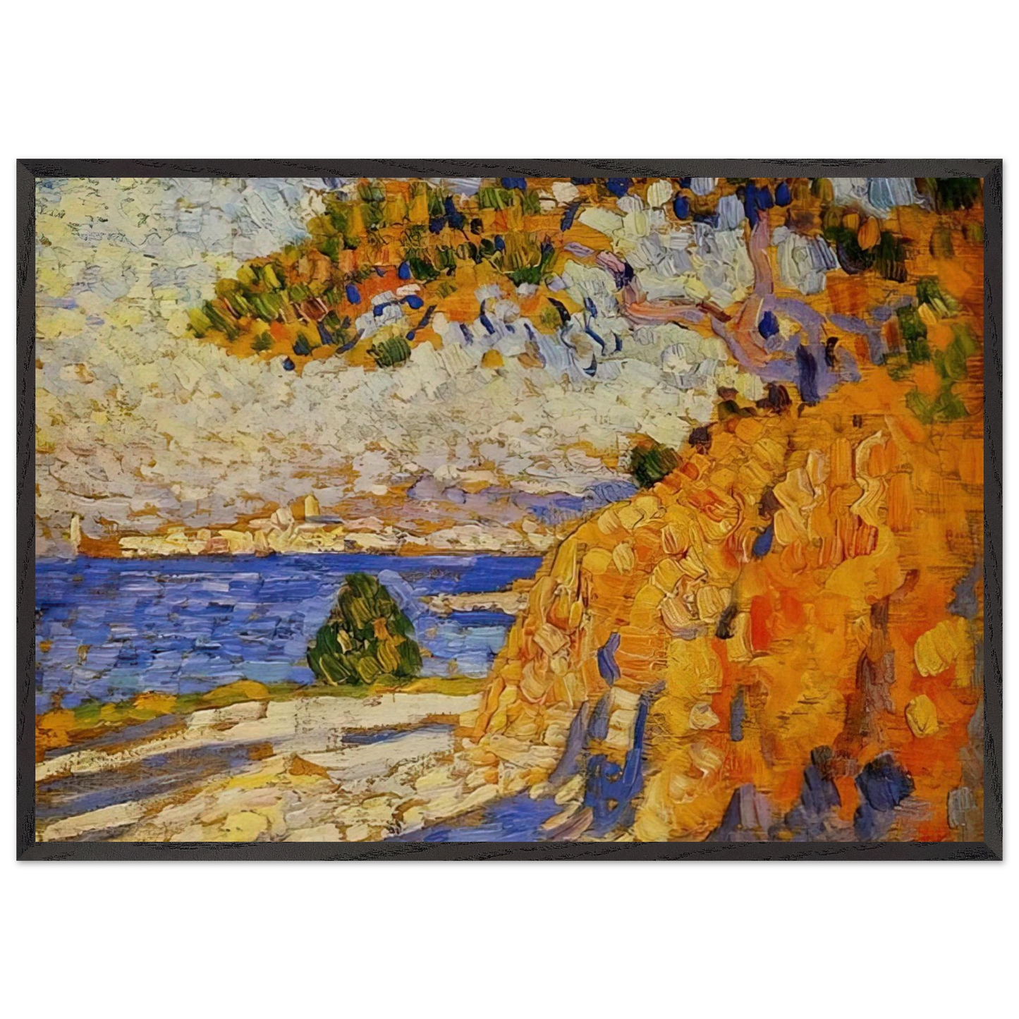 MIDI LANDSCAPE - Theo van Rysselberghe Framed Art Print – Black Wooden Frame - Default Title - -Framed Art Print