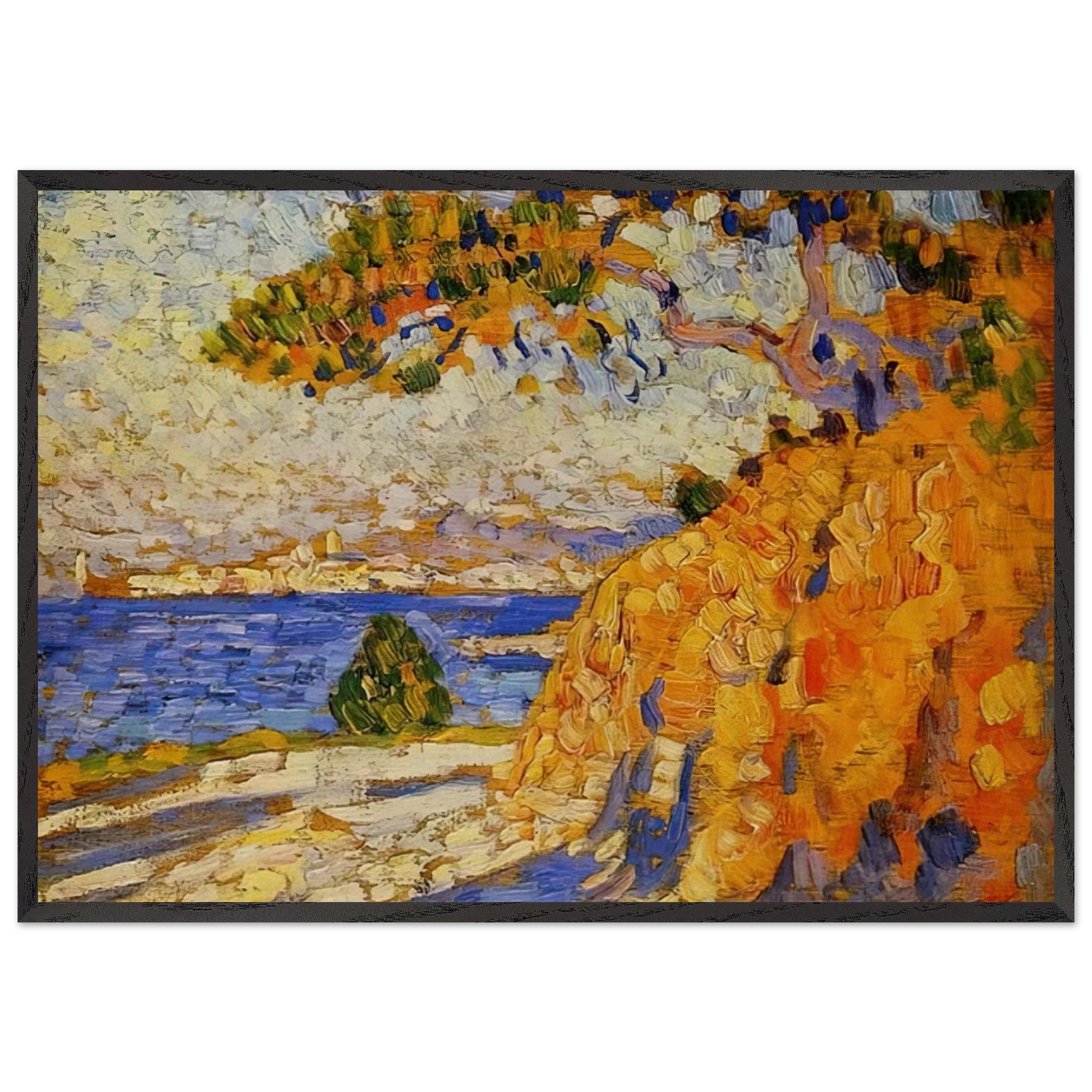 MIDI LANDSCAPE - Theo van Rysselberghe Framed Art Print – Black Wooden Frame - Default Title - -Framed Art Print