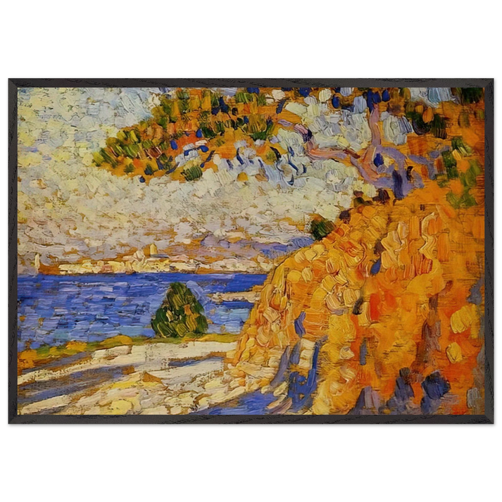 MIDI LANDSCAPE - Theo van Rysselberghe 70x100 cm / 28x40 inches Framed Art Print – Black Wooden Frame