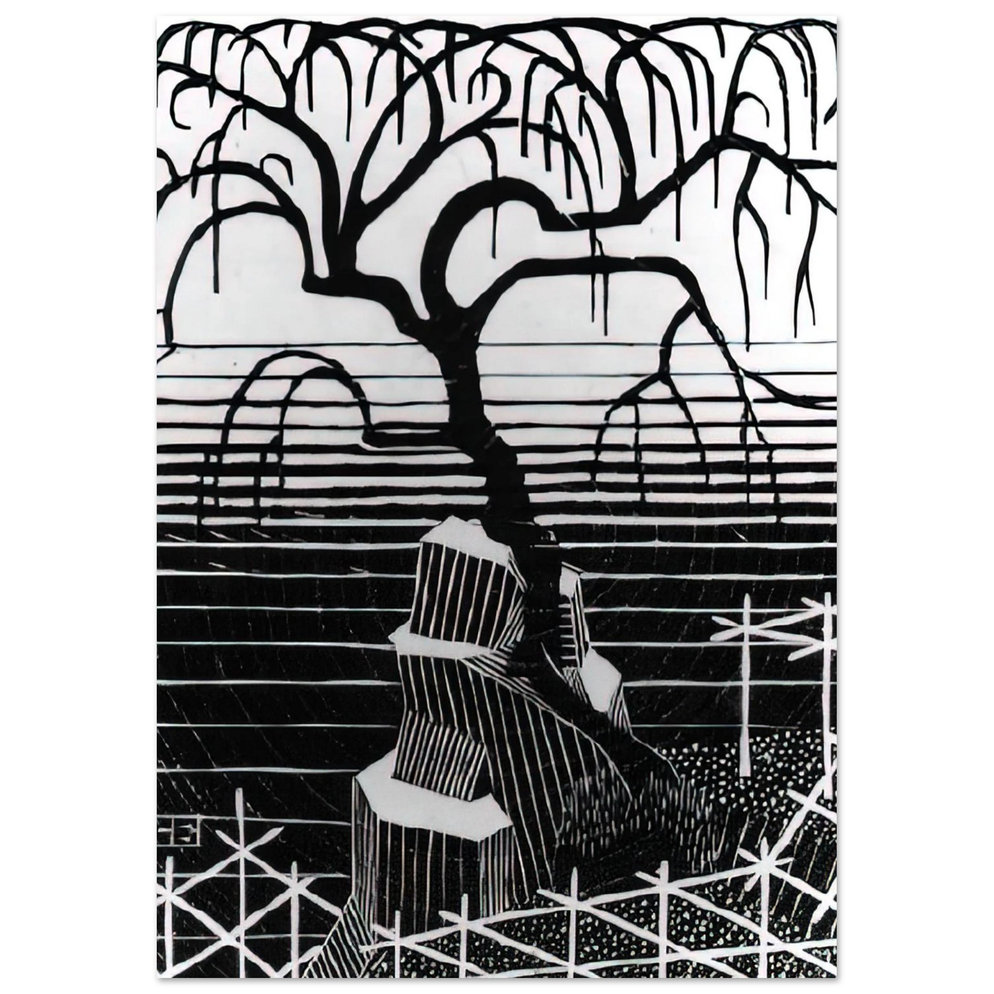 MC Escher - TREE 1926 Wall Art - 60x80 cm / 24x32 inches - Fine Art Poster - -