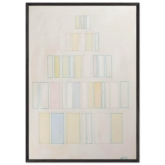 Red and Green with Pale Colors - 1966 - Robert Goodnough Framed Art Print – Black Wooden Frame - Default Title - -Framed Art Print