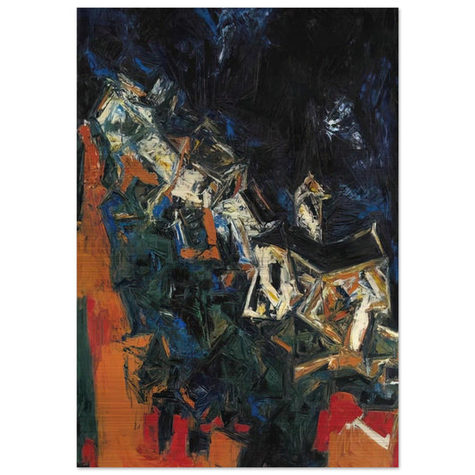 Clocher du Village - 1958 - S. H. Raza Brushed Aluminum Print - 70x100 cm / 28x40 inches | S. H. Raza Aluminum Print | S. H. Raza Prints