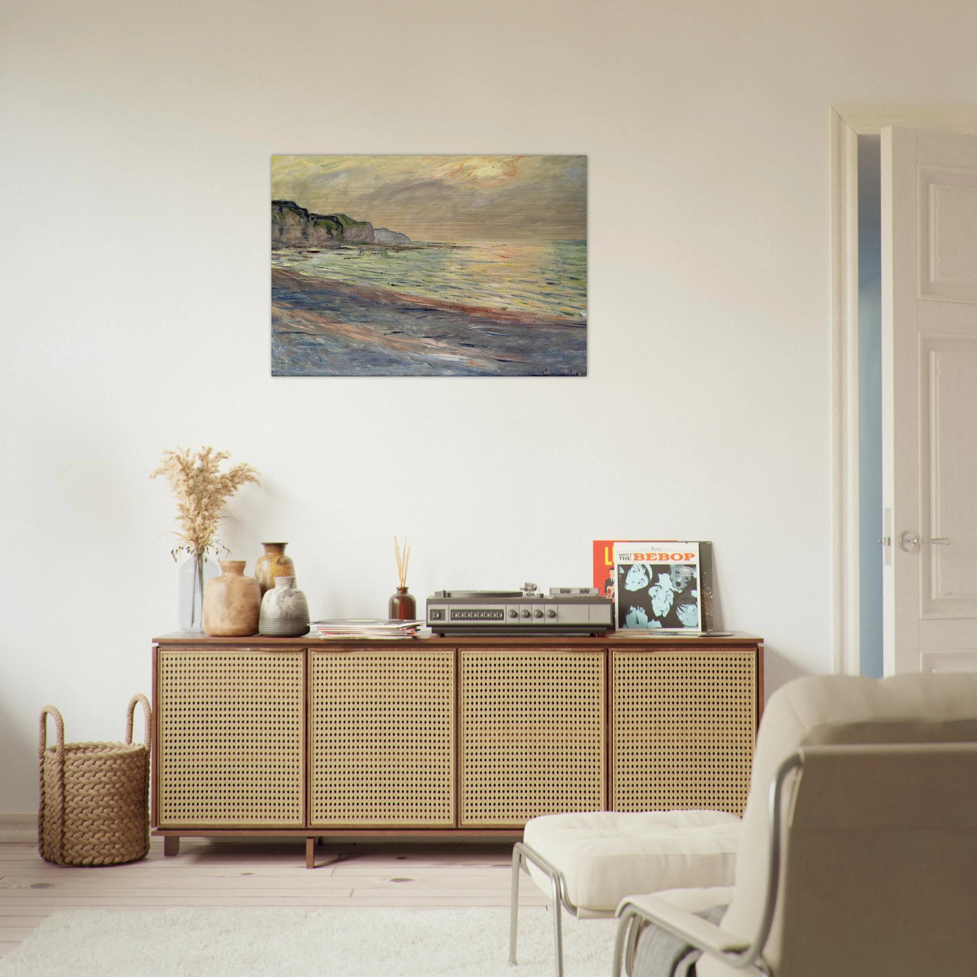 Pourville, Sunset - claude monet Brushed Aluminum Print - 70x100 cm / 28x40 inches | claude monet Aluminum Print | claude monet Prints