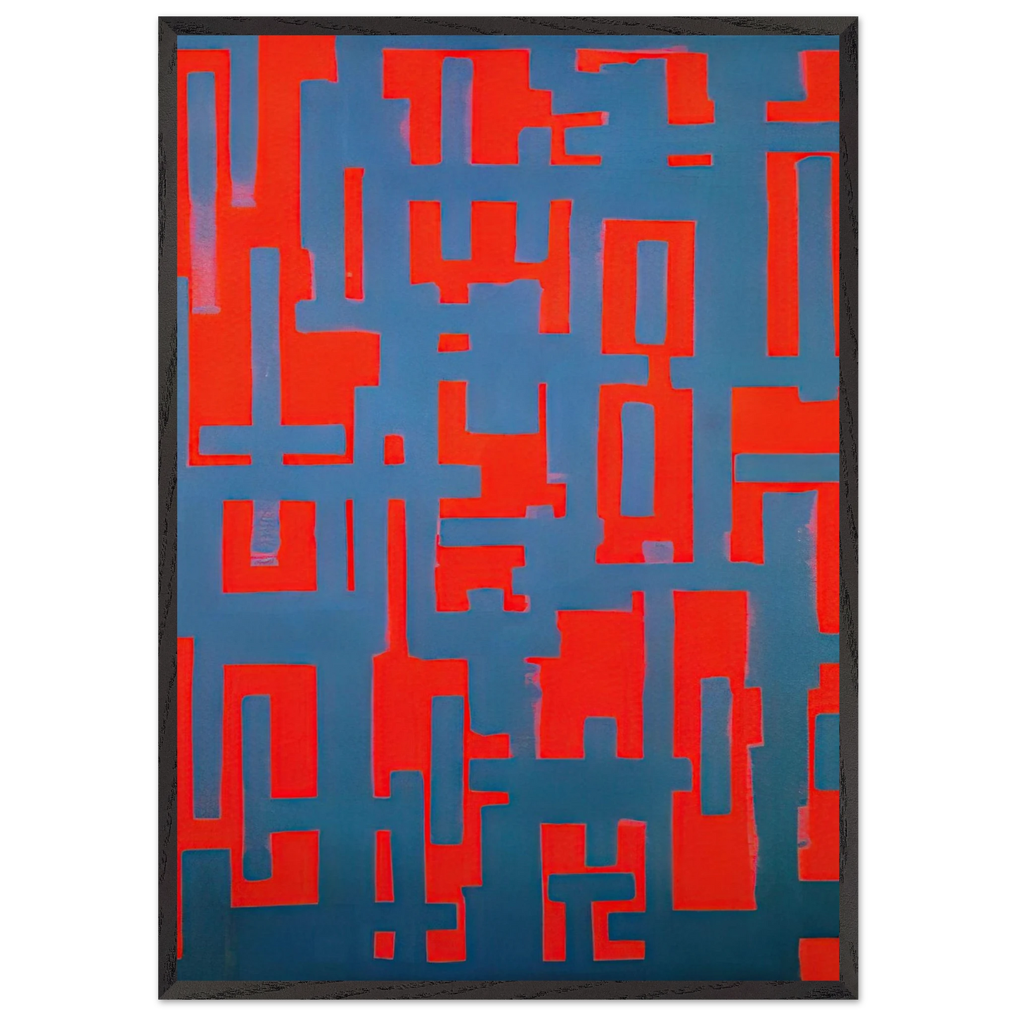 Untitled Red and Gray - 1950 - Ad Reinhardt Framed Art Print – Black Wooden Frame - Default Title - -Framed Art Print