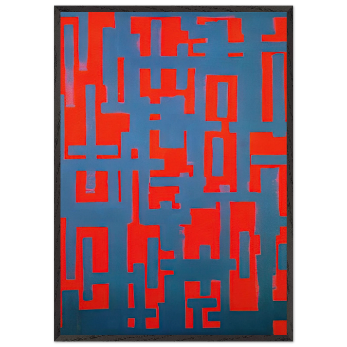 Untitled Red and Gray - 1950 - Ad Reinhardt 70x100 cm / 28x40 inches Framed Art Print – Black Wooden Frame