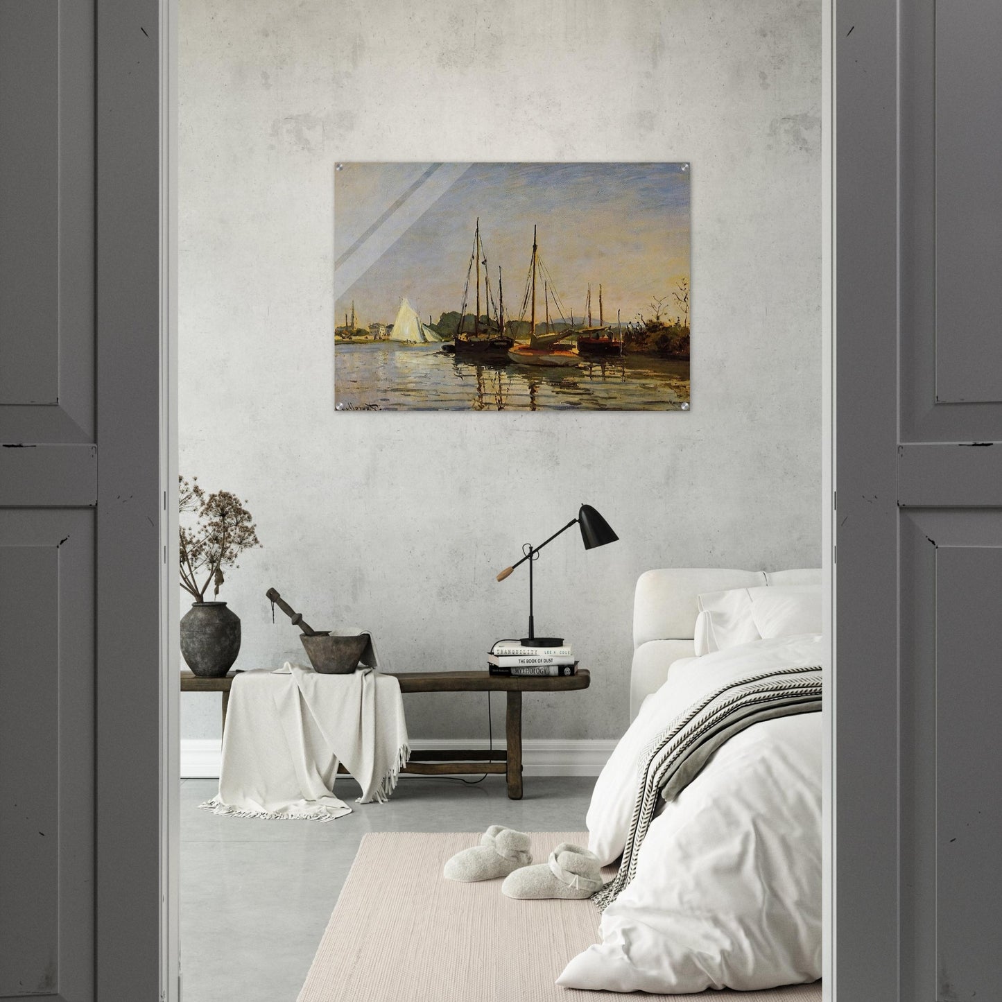 Pleasure Boats, Argenteuil, c.1872-3 oil on canvas - claude monet Acrylic Print - 70x100 cm / 28x40″ inches | claude monet Wall Art | claude monet Prints