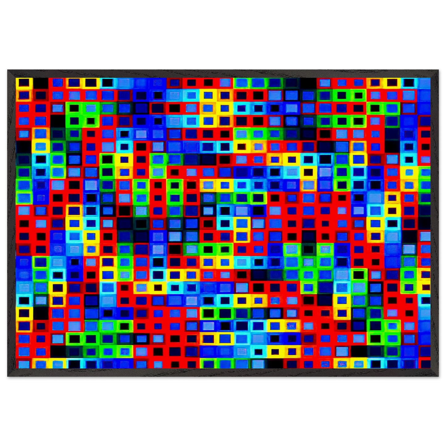 Orion-K - 1972 - Victor Vasarely Framed Art Print – Black Wooden Frame - Default Title - -Framed Art Print