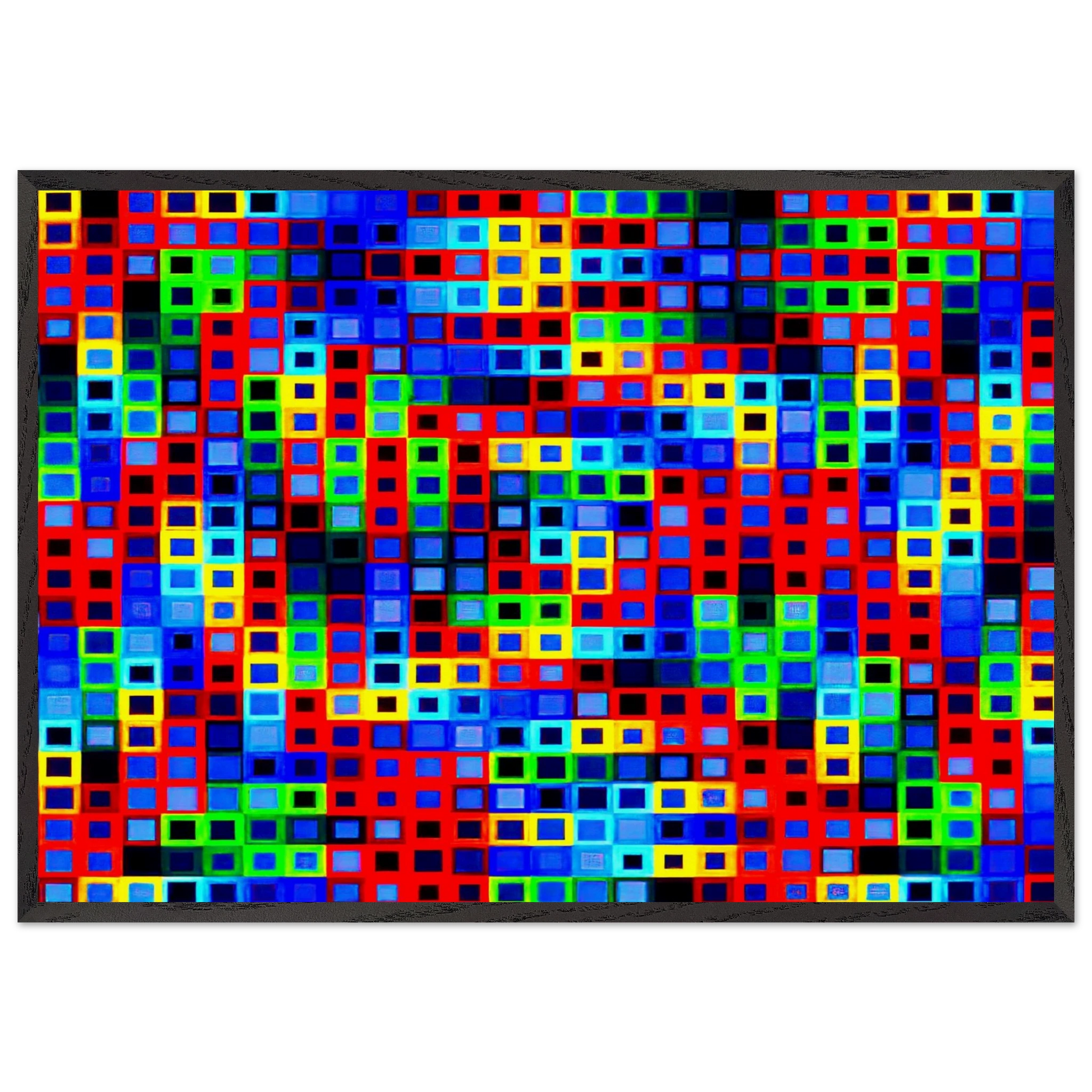 Orion-K - 1972 - Victor Vasarely Framed Art Print – Black Wooden Frame - Default Title - -Framed Art Print