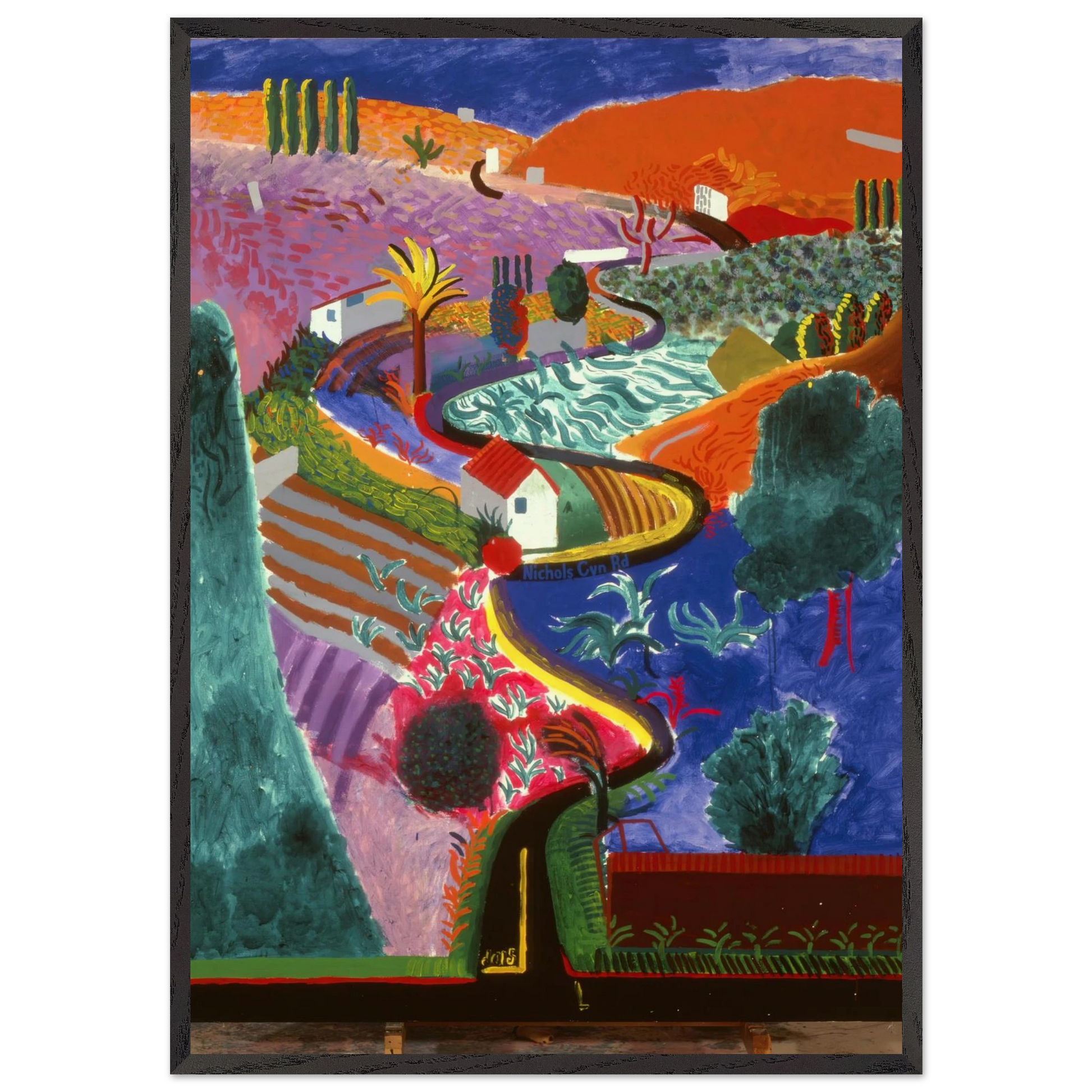 David Hockney N17 - David Hockney 70x100 cm / 28x40 inches Framed Art Print – Black Wooden Frame | David Hockney Art | Artwork by David Hockney