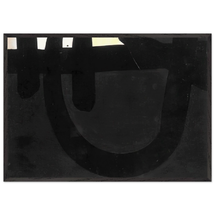 Peinture 8 aout 1974 - 1974 - Pierre Soulages 70x100 cm / 28x40 inches Framed Art Print – Black Wooden Frame