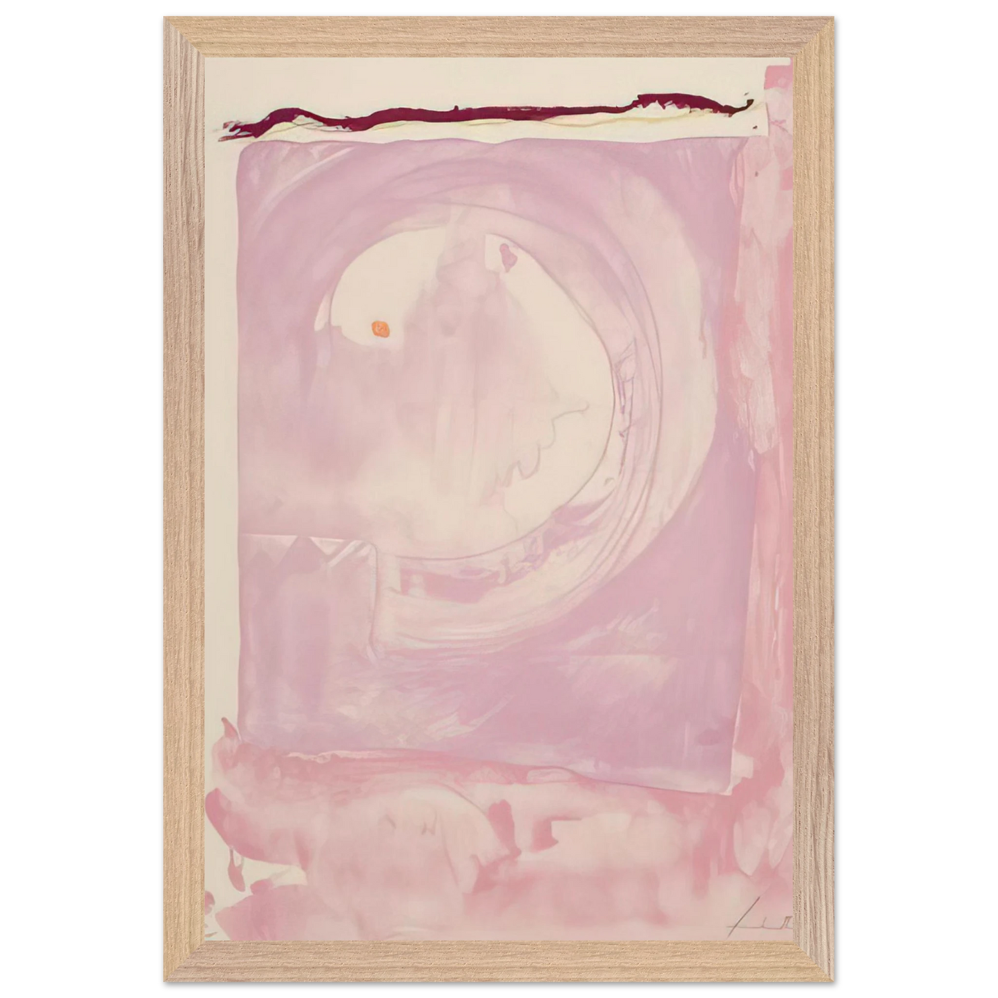 Helen Frankenthaler - Reflections IX - 1995 Wall art - 21x29.7 cm / 8x12" - Premium Wooden Framed Poster With Fine Art Paper - White frame