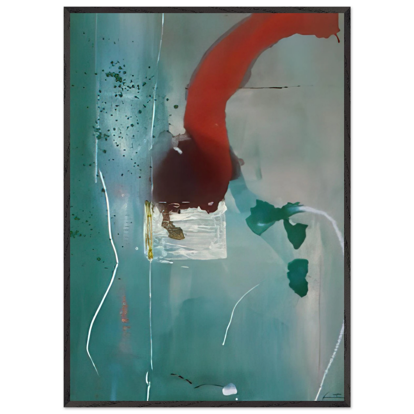 Helen Frankenthaler - Square One - 1985 Wall art - 15x20 cm / 6x8 Inches - Premium Wooden Framed Poster With Fine Art Paper - Wood frame