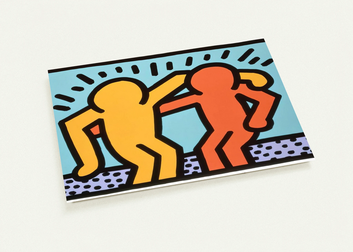 BEST BUDDIES 1990 By Keith Haring Pack of 10 Post Cards | Keith Haring Post Cards | A6 (10.5 x 14.8 cm) - 4.1 x 5.8 inches