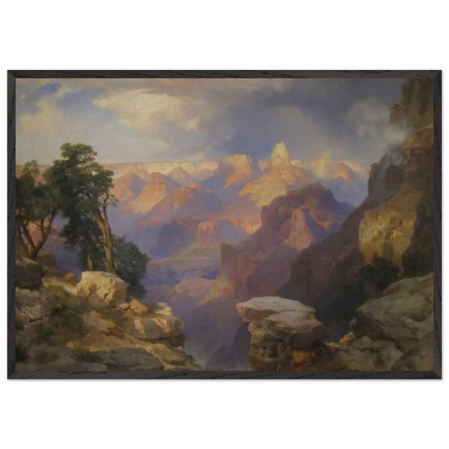 Grand Canyon with Rainbow - Thomas Moran Framed Art Print – Black Wooden Frame - Default Title - -Framed Art Print