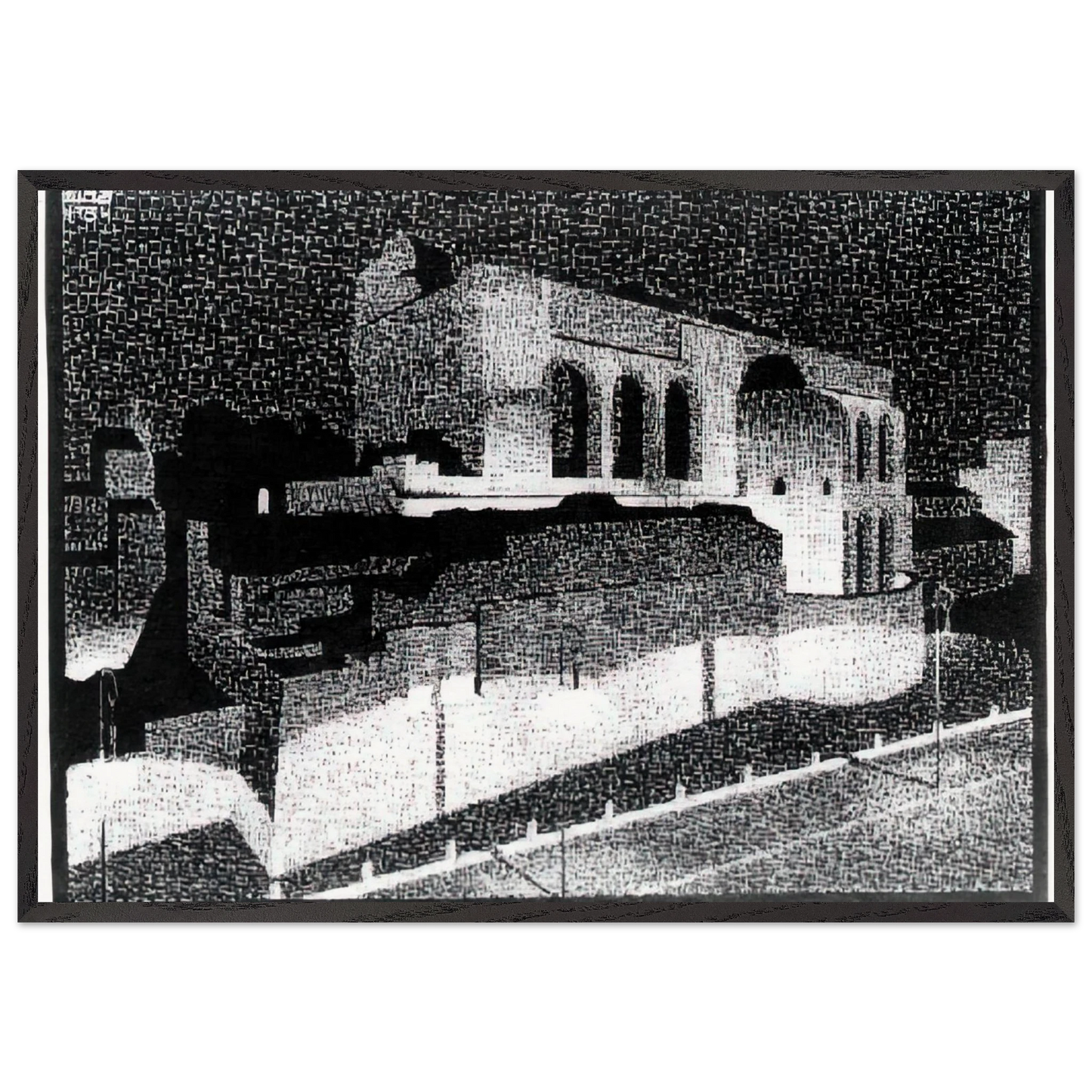 NOCTURNAL ROME BASILICA OF CONSTANTINE - MC Escher Framed Art Print – Black Wooden Frame - Default Title - -Framed Art Print