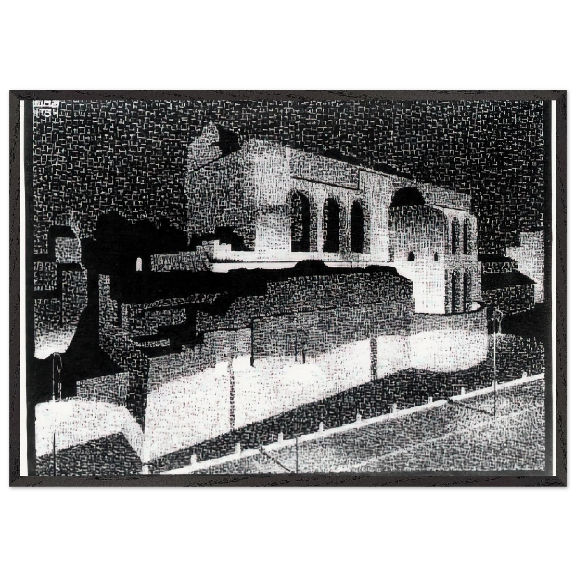 NOCTURNAL ROME BASILICA OF CONSTANTINE - MC Escher Framed Art Print – Black Wooden Frame - Default Title - -Framed Art Print