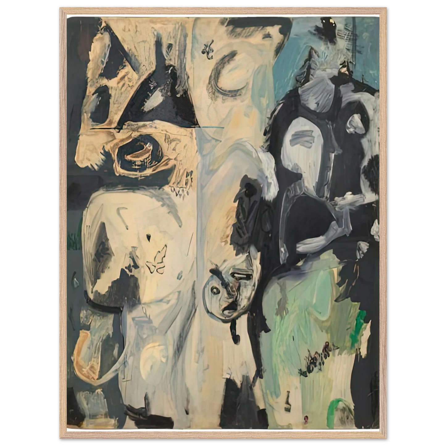 Helen Frankenthaler - Untitled, 1950- Wall Art - 30x40 cm / 12x16 inches - Premium Wooden Framed Poster With Fine Art Paper - Wood frame