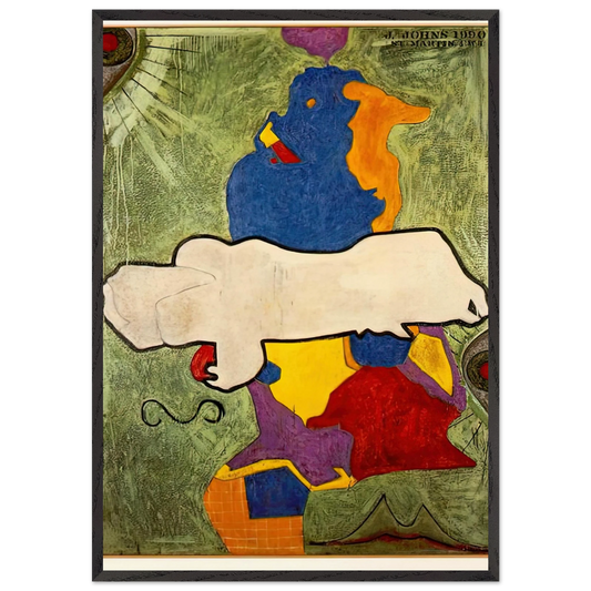 GREEN ANGEL - Jasper Johns Framed Art Print – Black Wooden Frame - Default Title - -Framed Art Print